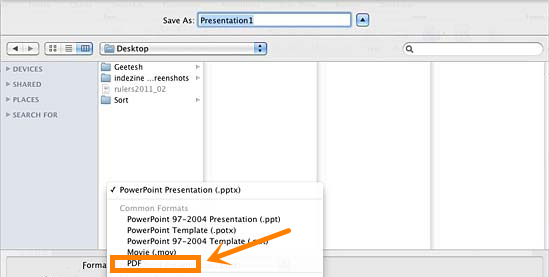 convert powerpoint for mac into pdf